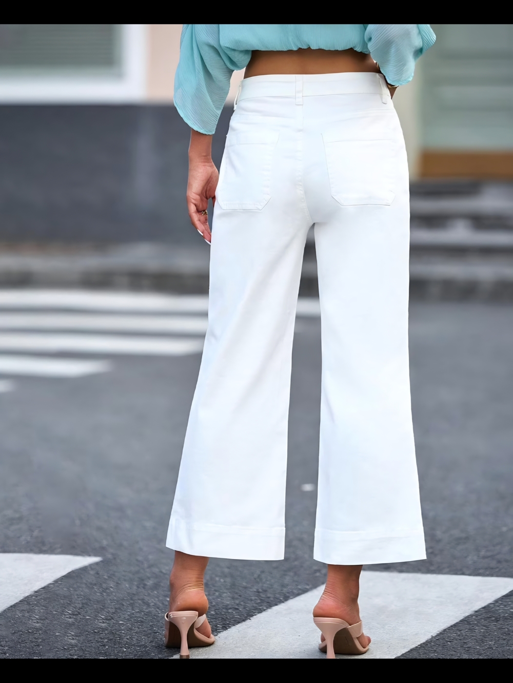 Ricki's White Wide-Leg Cropped Jeans - Picture 2 of 8